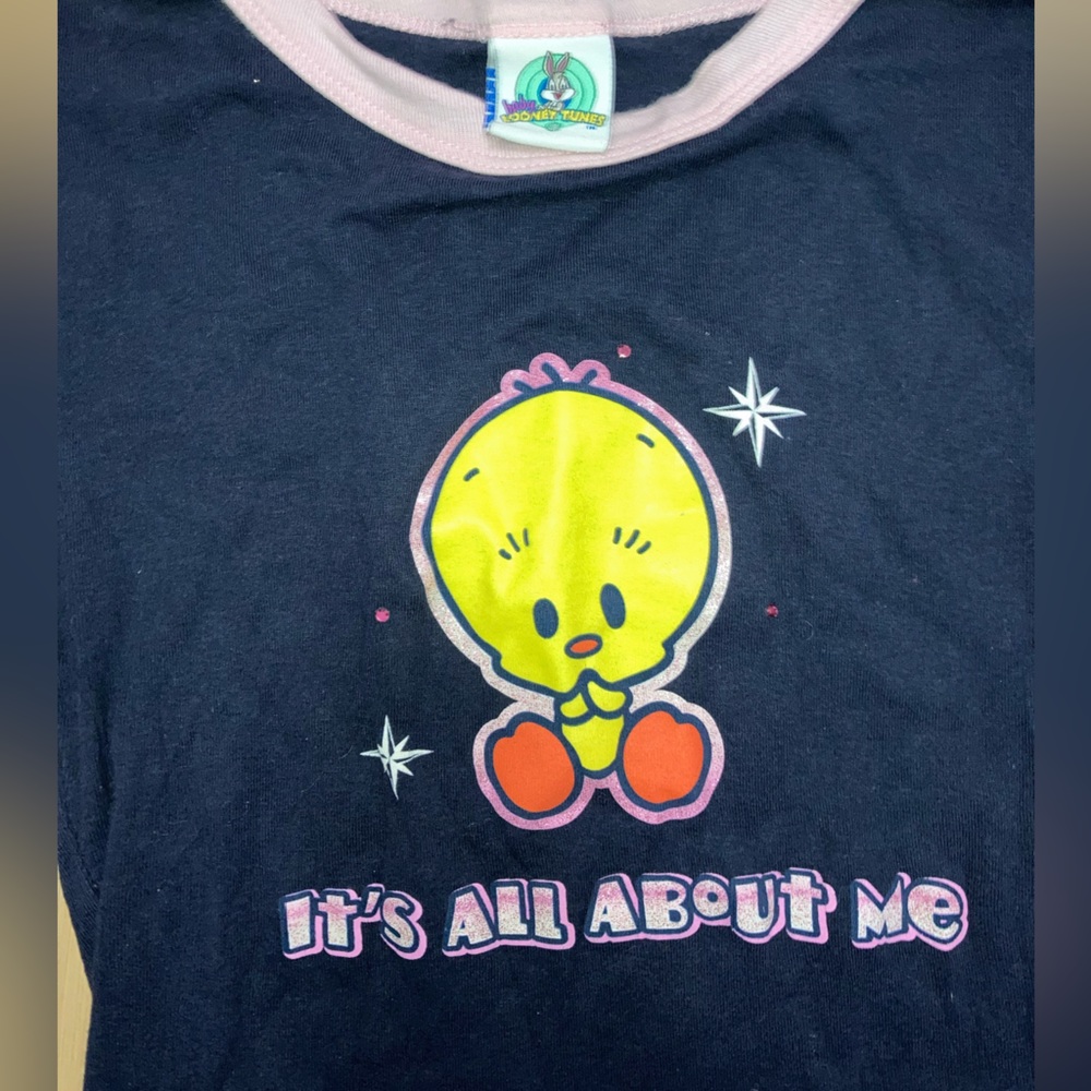 Vintage Y2K Looney Tunes Tweety Bird Baby Tee - Picture 2 of 3